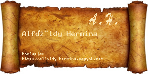 Alföldy Hermina névjegykártya